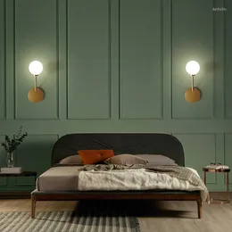 Lampade a parete Nordice Wandlamp in legno camera da letto camera da pranzo lampara con cabecero de cama