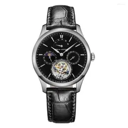 Дизайнерские часы турбиллинские наручные часы Seagull Watch Men Meganical Moon Phase Day Date Man Transparent Brand Automatic