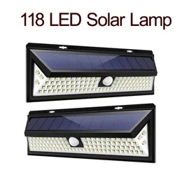 Luzes solares de parede solar ao ar livre à prova d'água 118 LED Sensor de movimento sem fio LED LUZES DE LUZES SOLAR EXTERIAL FRESTS CRESTECH