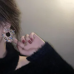 Baumeln Ohrringe Luxus Unregelmäßige Metall Mehrfarbige Kristall Ohrring Für Frauen Kreis Party Strass Schmuck Zubehör