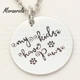 Hanger kettingen aankomst "mijn kinderen hebben poten" sieraden koperen ketting sleutelhanger schattig puppy cadeau voor hondenliefhebber