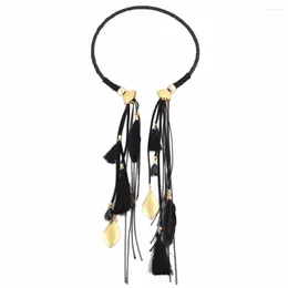 Choker Vintage Bohemian Tassel Leather Eloy Bead Feather Necklace Statement For Women Party Ethnic Collar Maxi Jewelry