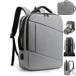 Ryggsäck 2023 Stora män multifunktionella vattentäta väskor företag bärbar dator USB Bagpack College Schoolbag Casual Rucksack