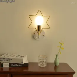 Wandleuchten Lampe Sternlicht für Schlafzimmer Home Beleuchtung Leuchte Badezimmer Nachtlichter Leuchte Wandleuchte LED Kind im europäischen Stil Golden