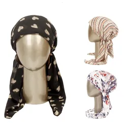 BeanieSkull Berretti Donna Hijab musulmano Stampa di moda Turbante Cappello Sciarpa pre annodata Perdita di capelli Sciarpa Musulmana Copricapo Pretied Bandana Turbante Mujer 230306