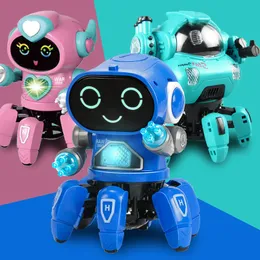 ElectricRC Animals Dance Music 6 Claws Robot Octopus Spider Robots Vehicle Birthday Gift Toys For Children Kids Early Education Baby Toy Boys Girls 230306