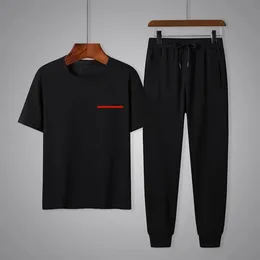 Fatos de treino masculinos clássicos roupas esportivas masculinas designer roupas esportivas de duas peças adequado para moda verão camiseta de duas peças