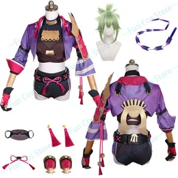 Anime Costumes Genshin Impact Kuki Shinobu Cosplay Come Wig Whip Armor Earring Weapon Kuki Ninja Game Arataki Gang Deputy Leader Accessories Z0301