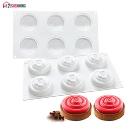 Cake Tools SHENHONG 6 Holes Ripple Shape Silicone Mold For Baking Decoration Mould Dessert Mousse Pan Bakeware Moule Pastry