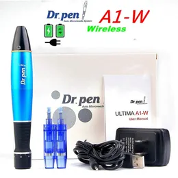 Dövme İğneleri Kablosuz Dr Pen Ultima A1 2pcs 12pins Microbgeedle Şarj Edilebilir Güçlü Mezo Derma 230306