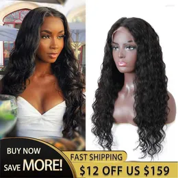 Royal Hair Good Bleached Knots Lace Closure Wig 180% Density Remy Brazilian Loose Wave Pre Plucked With Baby