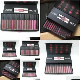 Lucidalabbra 16 colori / set Rossetto liquido bellezza opaca Make up Impermeabile Lipgloss a lunga durata Trofeo Moglie Vixen Drop Consegna Salute Dhjyq