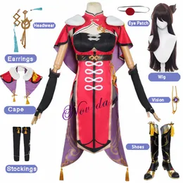 Costumes de anime Genshin Impact Beidou Cosplay Come Accessories Wig anime estilo chinês mulheres quimono cosplay halloween roupa de vestido