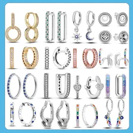 925 Silber Fit Pandora Ohrringe Kristall Mode Frauen Schmuck Geschenk Ohrstecker Echte 925 Silber Unendlichkeit Ohrstecker