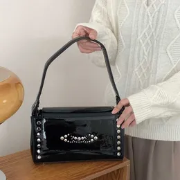 Новая кожаная дизайнерская сумка для плеч сумки черные дизайнеры мешки с кросс -кузовом подмышка роскошная сумочка женская маленькая квадратная мессенджера кошелек 230204