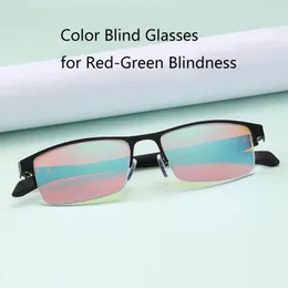 Solglasögon män kvinna färgblindhet glasögon röd grön färg blindhet korrigerande 2-sidig beläggningslins glasögon för vuxna