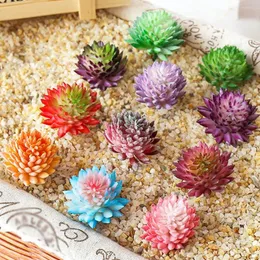 Flores decorativas 11pcs adoráveis ​​plantas suculentas artificiais lótus paisagem flor mini suculenta falsa multicolor planta decoração de jardim