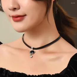 펜던트 목걸이 동물 목걸이 Crystal PU 가죽 초커 펑크 성명 보석 Collier Unisex Wedding Gift