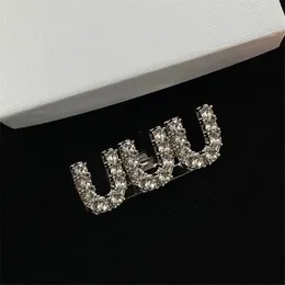 Big Letter Design Hair Clips for Women Prong Setting Diamond Barrettes Female Silver Luxury Hair Jewelry