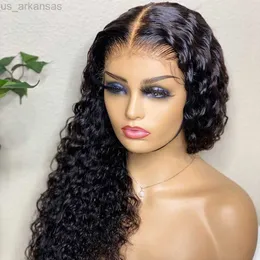 Sentetik peruklar 13x4 Hint derin kıvırcık dantel ön peruk insan saç perukları kadınlar için derin dalga 4x4 kapanma peruk parlak şeffaf dantel frontal peruklar w0306