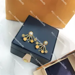 Luxus Brief Klee Ohrstecker Designer für Frauen Perle Gold Creolen Ohrring Liebhaber Geburtstagsgeschenk Jahrestag mit Box