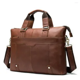 Портфели кожаные мужчины деловые повседневные мужские портфель на косой секция наклонная секция сумка для ноутбука 14 -дюймовый портативный кумон
