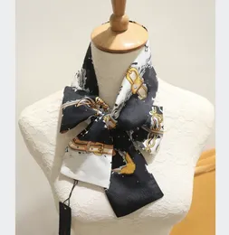 Modedesigner 100% silkescarf för kvinnor högkvalitativ klassisk ny vårdesignkedjestil lång halsdukar halsdukar wrap med tag sjalar