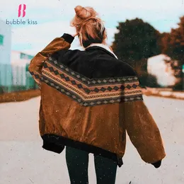 Jackets femininos Mulheres Vintage Cotton Jackets Coats Autumn Moda Roupos de moda Prinha