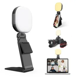 Selfie Lights LED -laddningsbart klippfyllningslampan med klipp, justerade 5 lätta lägen för iPhone, Android, iPad, bärbar dator, för smink, selfie, vlog, videokonferens