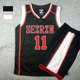 Costumi Anime Anime Kuroko no BasketBasuke SEIRIN Scuola Uniforme da basket Uomo Jersey Bianco Nero Abbigliamento sportivo T Shirt Pantaloncini Cosplay Come Z0301