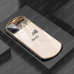 Luxury Glass Mirror Phone Case Designer Phonecase för iPhone 14 Pro Max 13 Mini 12 11 XR XS 8P 7P Fashion Letter Falls Suffsäker skal TOP