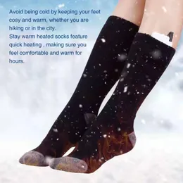 Спортивные носки Мужчины женщины регулируют температуру нагревать электрические сухие батареи Универсальный теплый ног практическая перезаряжаемая зимняя стирание1