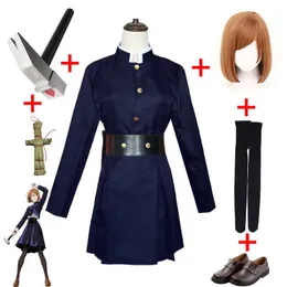 Anime Costumes Anime Jujutsu Kaisen Cosplay Come Adult Yuji Itadori Kugisaki Nobara Prop Hammer Wig Gojo Satoru uniform Women Z0301