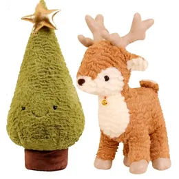 Plush Dolls Arrival Adorable Xmas Tree ie Stuffed Christmas Elk Reindeer Deer Toy Ginger Bread Chocolate House Pine Ring Bell 230303