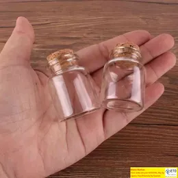 24pcs 15ml Mini Cam Şişeler Minik Jars Flakonları ile Cork Stopper Düğün