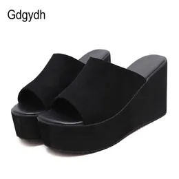 Sandaler Gdgydh Summer Slip On Women Wedges Sandaler Platform High Heels Fashion Open Toe Ladies Casual Shoes Bekväm marknadsföring 230306