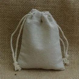 Vintage Linen Drawstring Bags Sack 8x10cm 3x4inch Makuep Jewelry Gift Packaging Pouch240x