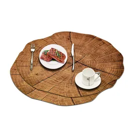 Table Mats & Pads 2Pcs Home Kitchen Placemat Wood Placement Dining Tableware Pad Lotus Grain Shape Tea Cup Bowl Decoration