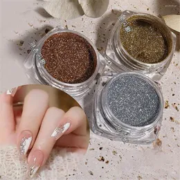 Nagel glitter 3 färger spegel pulver metallisk färgpigment för konst uv gel polska rosguld silver diy dekor