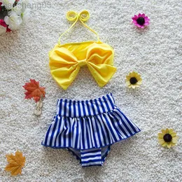 ワンピースyinfengting baby girls chute striped bikini tankinisセットキッズツーピース水着子供