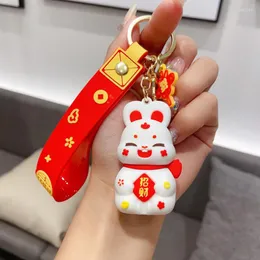 Keychains Keychain do ano chinês 2023 Acessórios pendurados decors Zodiac Animals Chain Chain Key