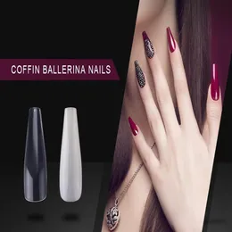 100 stcs transparant romig-wit wit false Franse stijl nagel tips kunstmatige nep nagels kunst manicure tools valse nagels265u