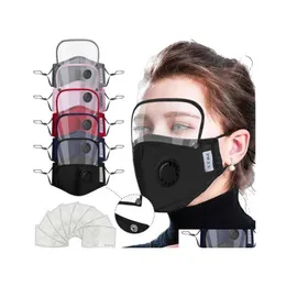Party Masks Kids Vae Face Mask With 2Pcs Filter 2 In 1 Mouth Er Removable Eye Shield Antidust Protective Lsk403 Drop Delivery Home G Dh3Kr