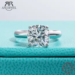 Обручальные кольца Anujewel 35ct D Цветная подушка обручальное кольцо 925 Серебряное серебро для женщин украшения 230303
