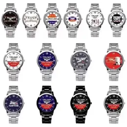 14 Styles Trump 2024 Wrist Watch Party Favor Donald Retro Men Quartz Watches Wholesale FY5539