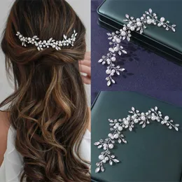 Tiaras Pearls Crystal Handmade Headbands 패션 웨딩 헤어 액세서리 저렴한 헤어 밴드 라인톤 헤드 보석 도매 낙하 r230306