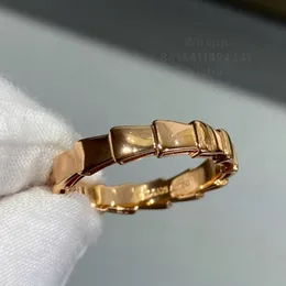 Buigari Smooth Serpentine Series Designer Ring for Woman Gold Slated 18K najwyższa liczba klasyczna klasyczna biżuteria prezentowa 028