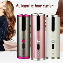 Curling Irons USB Rechargeable Automatic Hair Curler Wireless Auto Rotating Iron Portable Home dressing Styling Tool 230306
