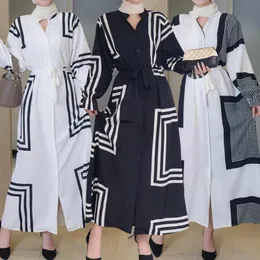 Ubranie etniczne muzułmańska moda sukienka hidżab drukowana abayas dla kobiet sukienki tureckie Dubai Abaya Islam Musulman de Mode Vestidos Largosetnic