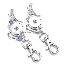 Keychains Bedanyards 18mm Metal Rhinestone Snap Butter